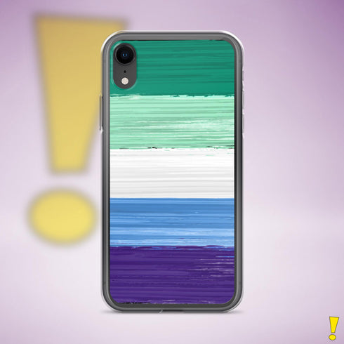 Gay Male Pride Flag Brush Strokes Clear Case for iPhone®